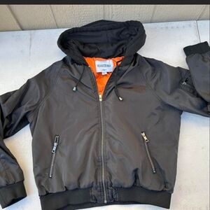 Reserved Black Jacket with Orange Quilted Lining
